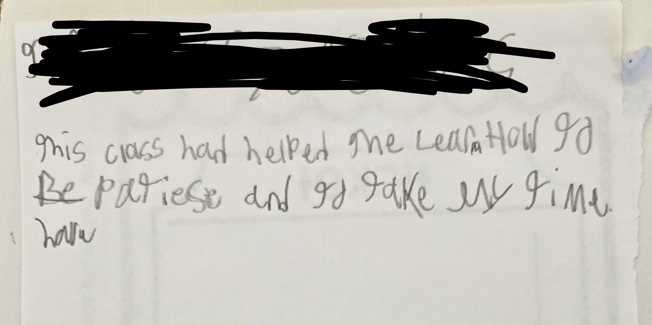 Student Reflection