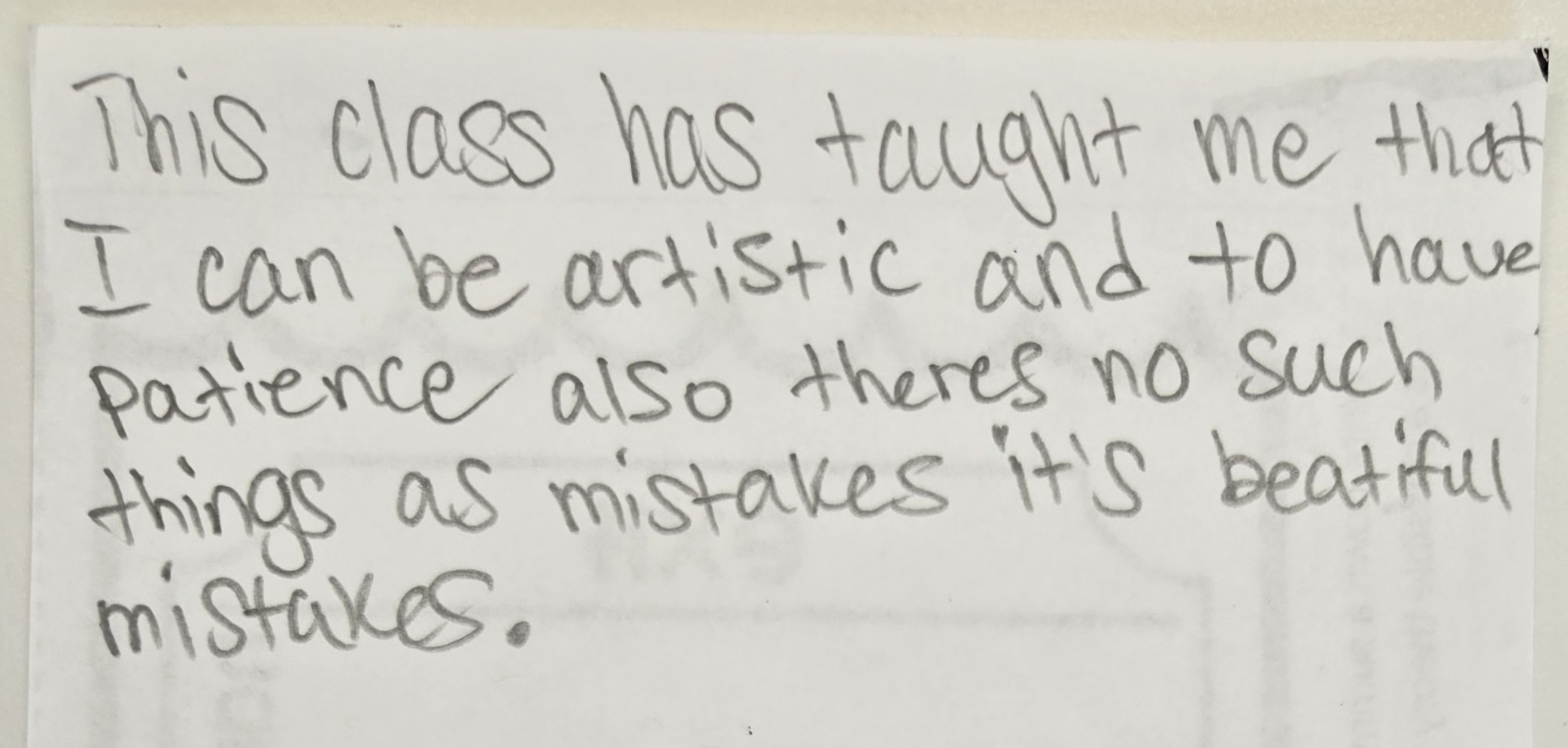 Student Reflection