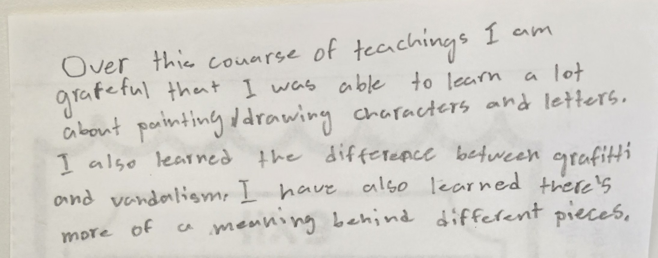 Student Reflection