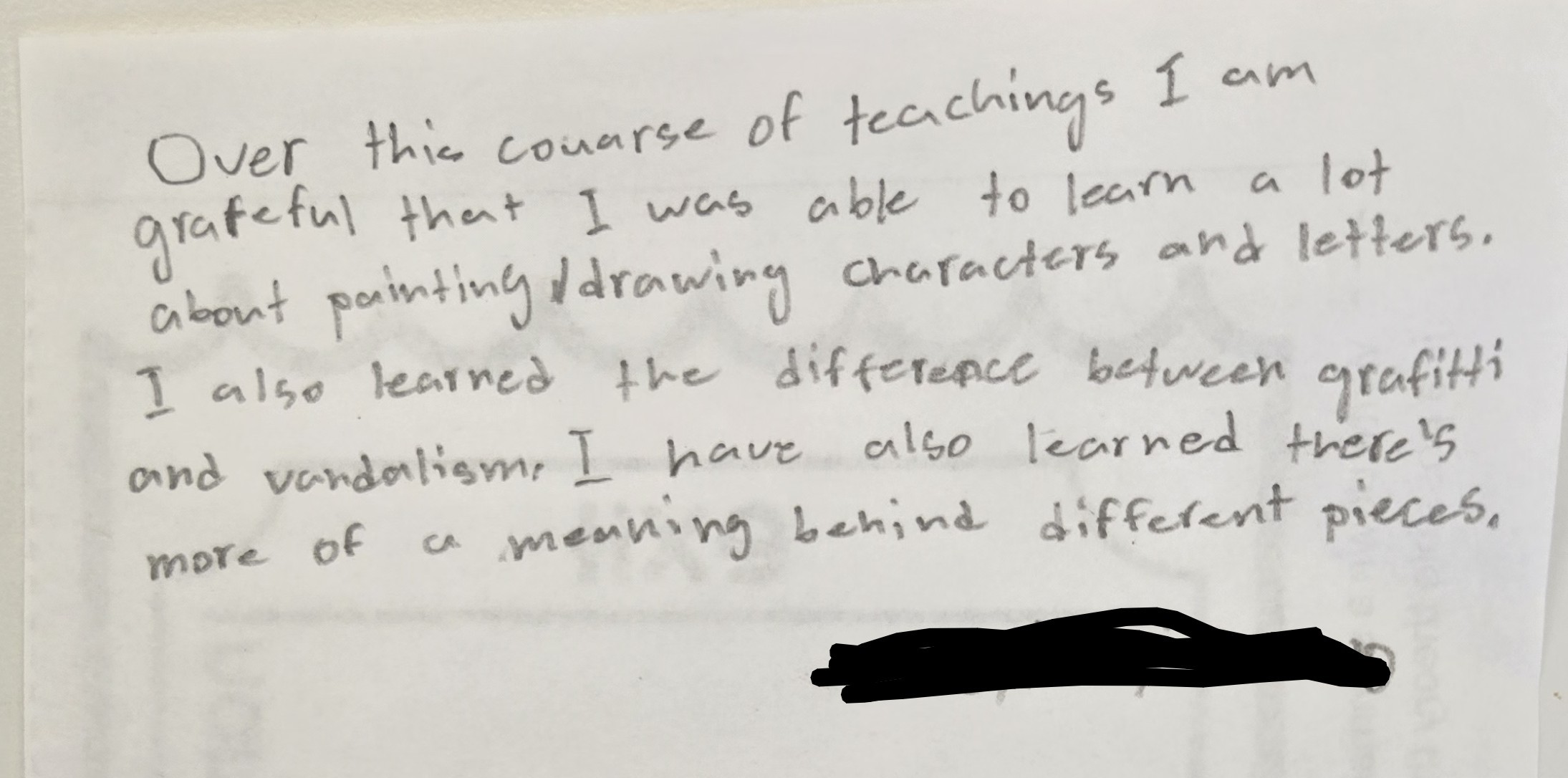Student Reflection