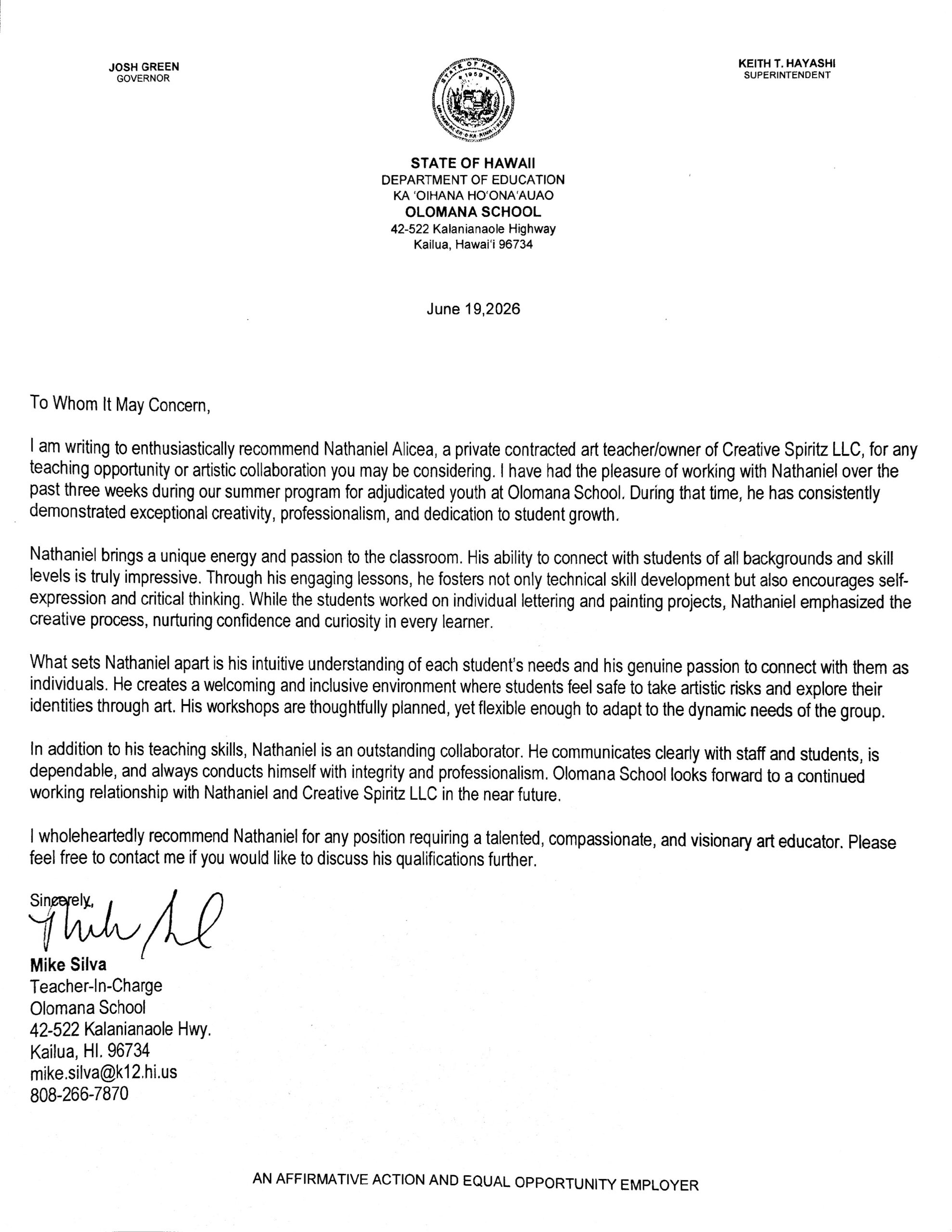 Recommendation Letter